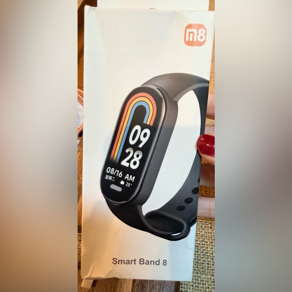 Smart Band 8 - wearable device Black+pink bands. NIB but box is a little damaged